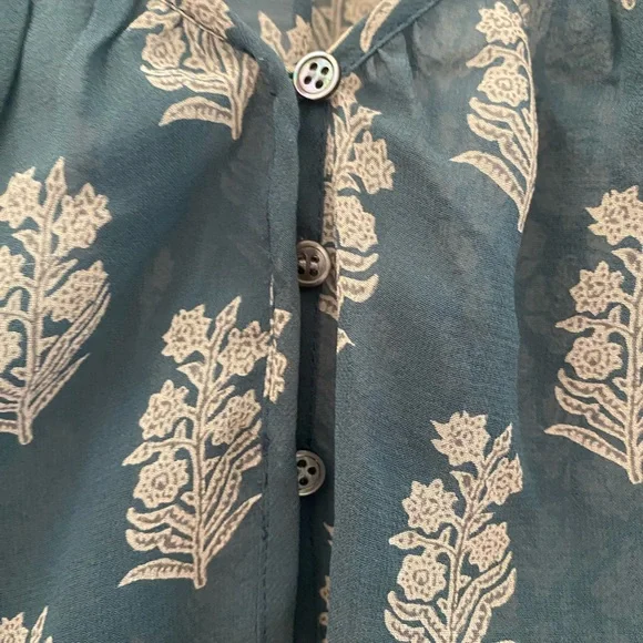 Joie Elegant Silk Blue Floral Women's Top M - Picture 5 of 10